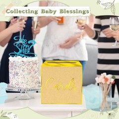 Brown Gold Foil Card Box Parties Weddings Birthdays Bridal Baby Shower Decor