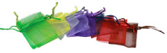Vibrant Multicolor Organza Gift Bags Multiple Sizes in Sets of 20, 50 or 100