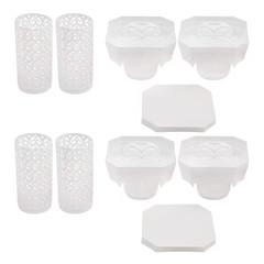 4-Pieces 34.65 In. H White Wedding Roman Decorative Stand Column Flower Holder W