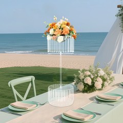 30*75cm Acrylic Flower Rack,2-tier Flower Stand With Hanging Pendants Forwedding