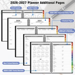 Monthly Planner 2026-2027(7.6» x 10»), 18 Months Agenda Calendar Planner wi…