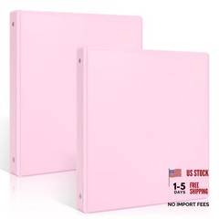 2 Pack Clear View Binders – 1 Inch Clear – Pink & Pink