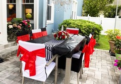Pack of 50 Satin Red Chair Sashes for Wedding – Chair Bows 7×108 Inches Chairs