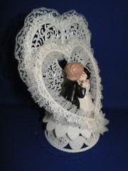 New Wilton Vintage «Heart to Heart Bride & Groom Cake Top, black coat # 110-376