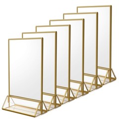 Acrylic Vertical Table Number Holders with Gold Borders