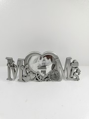 Silver WEDDING PICTURE FRAME MR & MRS metal Mantle Desk Shelf 8″ Malden Intl.