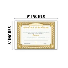 Deacon Certificate of Ordination 30pk Cardstock Paper 6×9” 6×9 inches, kraft