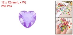 250Pcs Acrylic Heart Gems Heart Shaped Bauble Vase Fillers Ornaments Purple