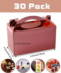 Biodegradable Rose Gold Gable Treat Boxes 30 Pack Eco Friendly Gift Packaging