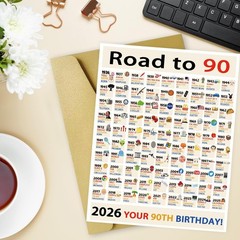 OJsensai Vintage 90th Birthday Decorations Gifts for Women Men, Giant 90 Year…