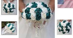 Wedding Rose Bouquet – Silk Flowers & Rhinestones