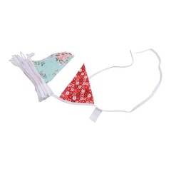 Elegant Vintage Floral Cotton Bunting Banner 10m Length with 36 Triangle Flags