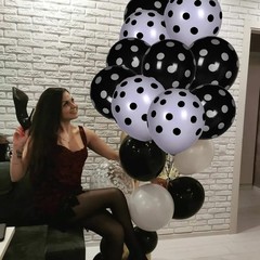 wrovitik 50 Pcs Latex Balloons, 12 Inch Black and White 12 inch, Black,