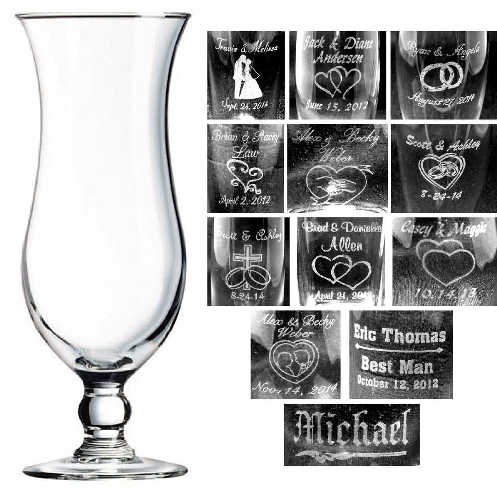 Personalized 15oz Hurricane Glasses Wedding Party Gifts Bridesmaids Groomsman