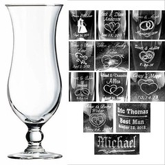 Personalized 15oz Hurricane Glasses Wedding Party Gifts Bridesmaids Groomsman