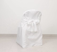 Uimoso 10PCS White Bow Folding Chair Cover for Birthday, Wedding Party, Dining