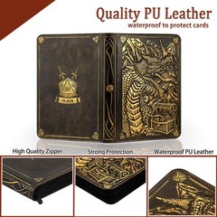 Trading Card Binder-Holds 360 Cards Pockets Album3D Leather 9 Pockets