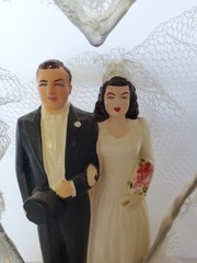 Vintage 1947 Coast Novelty Wedding Cake Topper Bride & Groom