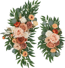 Terracotta & Champagne Wedding Arch Flower Kit – 2 Floral Swags for Decor
