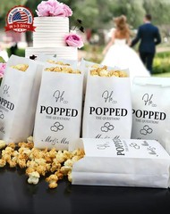48pcs He Popped the Question Popcorn Bags – Engagement, Bridal Shower, Wedding P