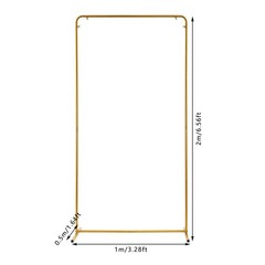 Wedding Arch Backdrop Stand for Ceremony Square Gold Balloon Arches Stand 6.6FT