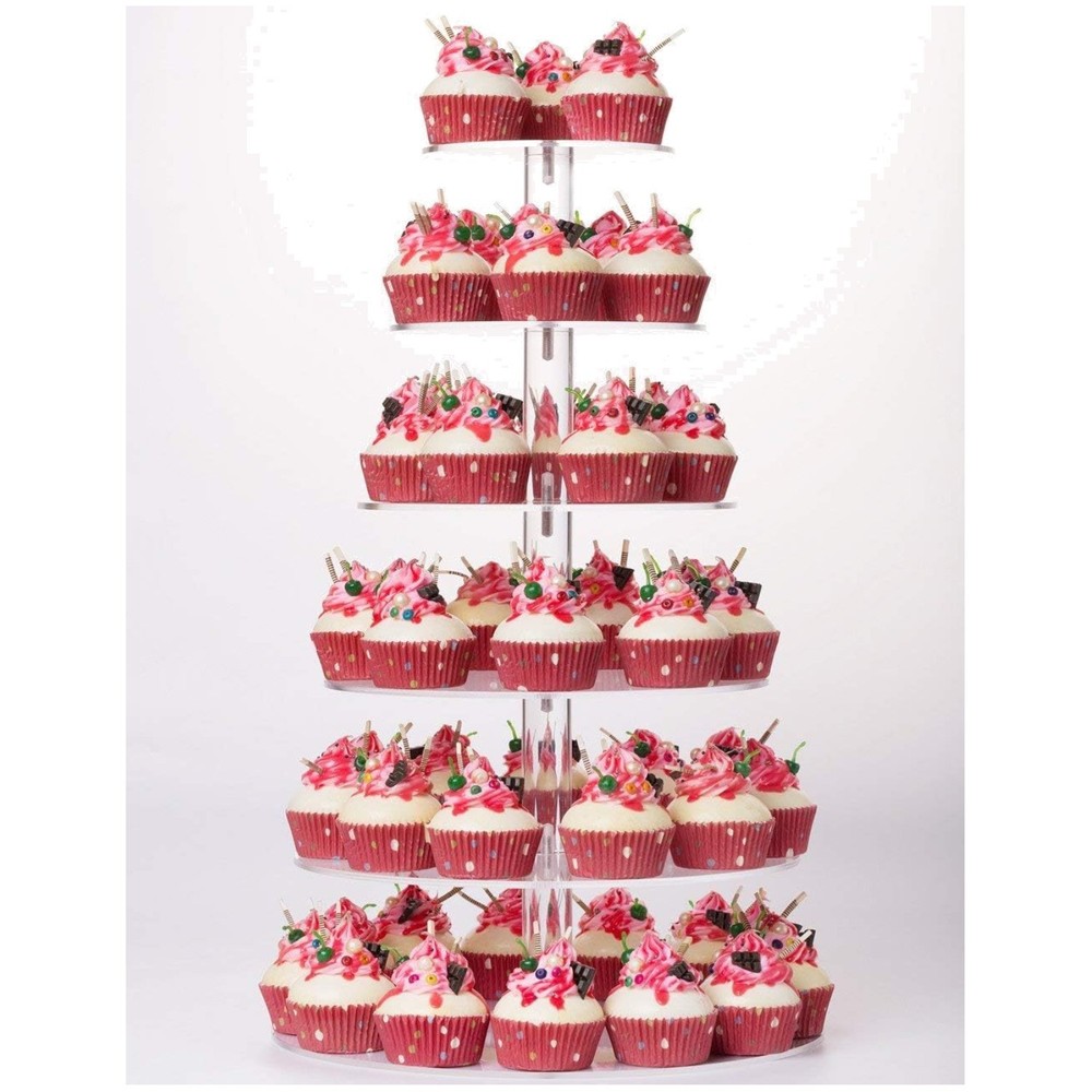 Large 6 Tier Cupcake Stand – Acrylic Pastry Display