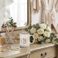 Bride to Be Mug White Bone China with Gold Foil Wording 350ml
