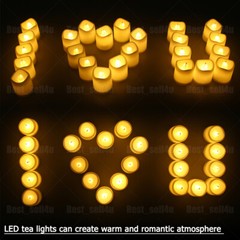 24/48PCS Flameless LED Tea Lights Votive Candles Lamp Decor Battery Operated Set