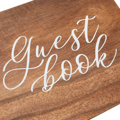 Rustic Wooden Guest Book for Party – 112 Pages, 11.25 X 8.75 in Brown Wood Cover