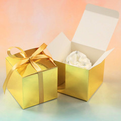 60Pcs Wedding Favor Boxes, Paper Gift Boxes 3X3X3 Inches Small Gift Boxes with R