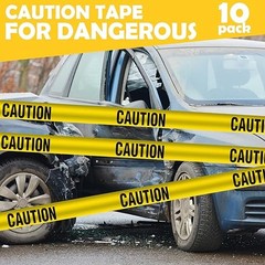 10 Rolls 3 Inch x 1000 Feet Construction Tape Waterproof Safety Yellow Caution