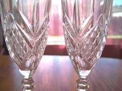 Molded Glass 8.5″ Champagne Flutes NEW #BR284