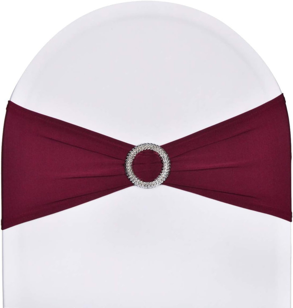 10Pcs Stretch Spandex Chair Bows for Christmas Wedding Party Banquet Decoration