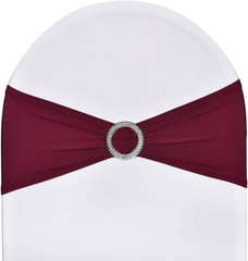 10Pcs Stretch Spandex Chair Bows for Christmas Wedding Party Banquet Decoration