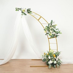 7 ft GOLD Half Crescent Moon Floral Display Frame Arch BACKDROP STAND Party