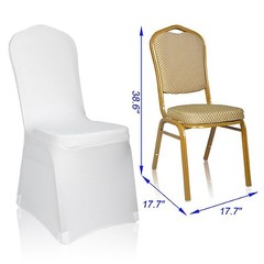 50 Pieces Universal White Polyester Spandex Folding Chair Cover Wedding Party