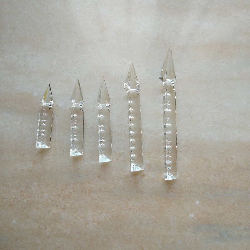 10pcs 76-150mm Triangle Chandelier Crystal Prisms Bar w/ Arrow Head Lamp Parts