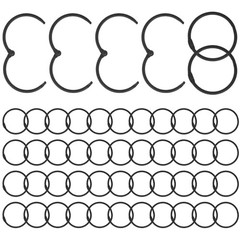 50 Pack Inch Binder Rings, Black Loose Leaf Binder Ring 1-1/2 Inch 1-1/2 Inch
