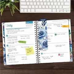 HARDCOVER Academic Year 2026-2027 Planner: 14 Months (May 8.5″ x 11″ Blue Bloom