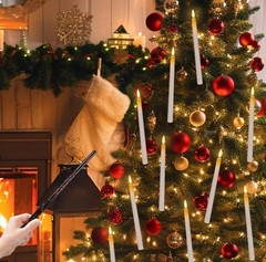 Magic Deco 20 LED Flameless Floating Candles Magic Wand Remote Halloween Decor