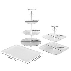 10 Pcs Dessert Table Display Set,3Pcs 3 Tier Cupcake Stand,3Pcs Plastic Wedding