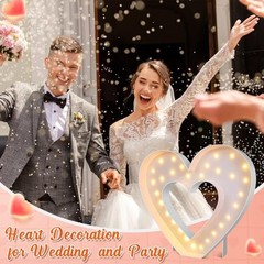 4FT Marquee Large Light up Decoration, Balloon Frame with Bulb Light Heart