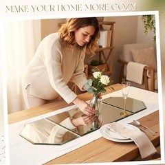 3 Pcs Irregular Glass Mirror Trays for Table – 5mm Thick Beveled