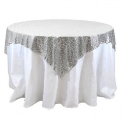 Sequin Overlay 90″ × 90″ Sparkly Shiny Tablecloth Design 4 COLORS WEDDING Party