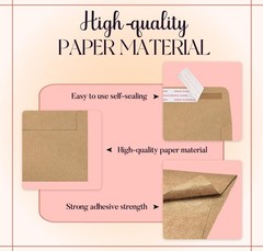 ACSTEP 100Pack A4 Envelopes 4-1/4 X6-1/4 A4(4-1/4 X 6-1/4) 100 PCS, Brown