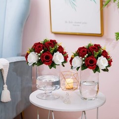 Sziqiqi Red Fake Flowers for Wedding Centerpiece Kissing Flower Balls for Tab…