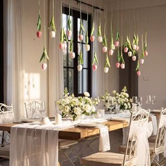 Pack 5 ft Artificial Tulips Hanging Flower Garland Decorations 12 Multi Color