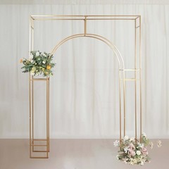 7 ft GOLD Metal Rectangular Wedding ARCH in Arc de Triomphe Style Party Events