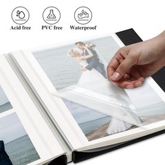 Self Adhesive Photo Album, Black Scrapbook Album with DIY 40 Blank Pages, Wed…