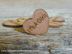 100 Pcs 1″ It’S a Girl Wooden Heart Confetti Engraved Rustic Baby Shower Wood He